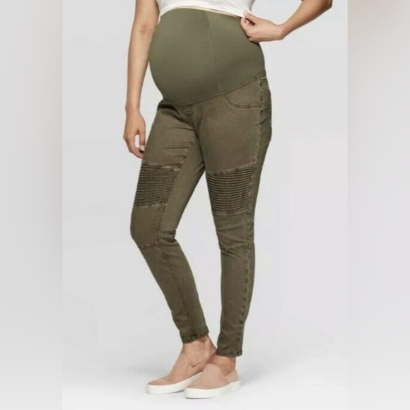 NWT Ingrid & Isabel Maternity Crossover Panel Utility Pant Jeggings Size 12 - Picture 1 of 8